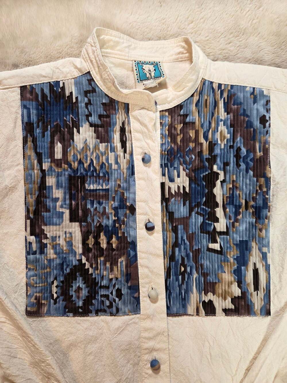 Desert West by Sherry Holt Vintage Southwestern Style Button Up Shirt Size M - Picture 3 of 11